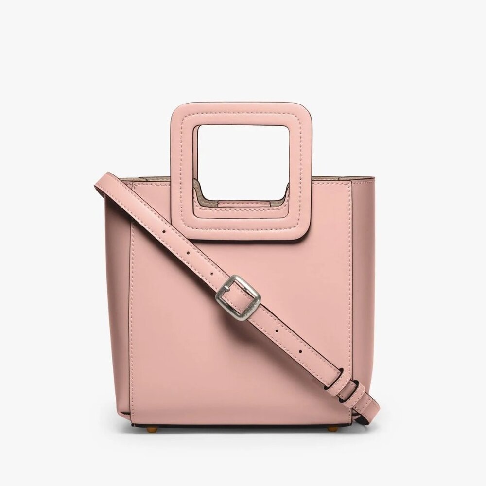 STAUD Mini Shirley Leather Bag Dark Blush